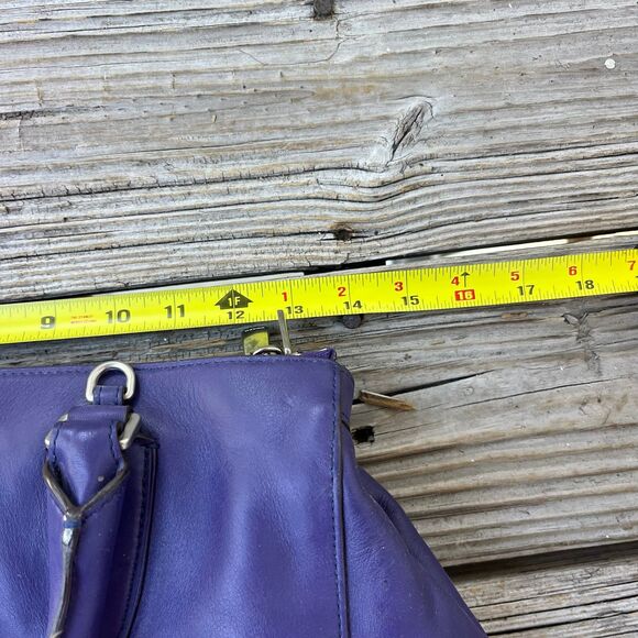 Coach Legacy Leather Large Harper Triple Zip Satchel Bag 23563 Purple - Picture 11 of 12